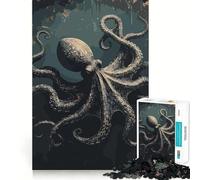 Puzzle misterioso a forma di polpo da 1000 pezzi per adolescenti, ideale per rafforzare la memoria, perfetto per il tempo libero a casa, con bordi puliti e un regalo prezioso (50x75cm)