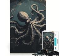 Puzzle misterioso a forma di polpo da 1000 pezzi per ragazzi, gioco di logica e abilità, divertimento condiviso, taglio preciso, decorazione da parete (38x26cm)