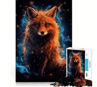 Puzzle misterioso da 1000 pezzi con volpe rossa per ragazzi, gioco di logica fine, divertimento rilassante, bordo pulito, decorazione da parete (50x75cm)