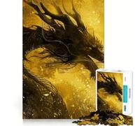 Puzzle misterioso del drago nero da 1000 pezzi per adulti, gioco di logica e svago, bordi lisci, regalo perfetto (38x26cm)