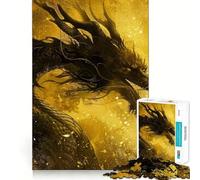 Puzzle misterioso del drago nero per adulti, 1000 pezzi, gioco per allenare la mente, momento di relax, design, assemblaggio, (38x52cm)