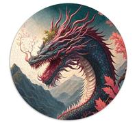 Puzzle misterioso del drago per adulti, 1000 pezzi, puzzle rotondo, attività per famiglie, rompicapo, decorazione per la casa, regalo di Natale (67,5x67,5cm)