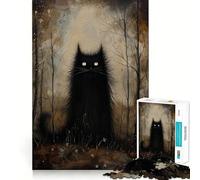 Puzzle misterioso del gatto nero per ragazzi, 1000 pezzi, gioco mentale, divertimento per il tempo libero, taglio di alta qualità, regalo pensato con cura (38x26cm)