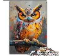 Puzzle misterioso del gufo per adolescenti, puzzle da 1000 pezzi, giochi rilassanti che migliorano l'amore tra coppie per bambini dai 14 anni (26x38cm)