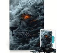 Puzzle misterioso del leone per ragazzi, 1000 pezzi, stimola la memoria, rilassante, divertente, da assemblare, (50x75cm)
