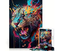 Puzzle misterioso del leopardo per adulti, 1000 pezzi Pensa in modo intelligente, giocattolo per la casa, goditi tagli precisi, decorazione da parete 50x75cm