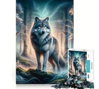 Puzzle misterioso del lupo nella foresta per ragazzi, 1000 pezzi, gioco di logica, divertente e rilassante, opera d'arte da collezione (38x26cm)