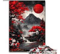 Puzzle misterioso del Monte Fuji da 1000 pezzi per adulti e ragazzi, gioco stimolante e per famiglie con poster abbinato e foglio di quiz (50x75cm)