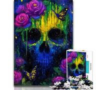 Puzzle misterioso del teschio da 1000 pezzi per adulti, difficile da completare ma divertente e umoristico gioco educativo per il compleanno 50x75cm