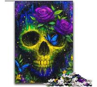 Puzzle misterioso del teschio per adulti 2000 pezzi, giocattoli educativi didattici, giochi per famiglie con poster abbinato e foglio di quiz (70x100cm)