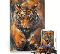 Puzzle misterioso della tigre del Bengala per ragazzi, 1000 pezzi, stimola la logica, crea un'atmosfera rilassante, ideale per le vacanze (38x52cm)