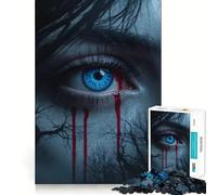 Puzzle misterioso Occhio Blu da 1000 pezzi per adulti e ragazzi, gioco di logica, relax, taglio perfetto, oggetto da desiderio di Babbo Natale (38x26cm)