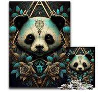 Puzzle mistici del panda da 1000 pezzi per adulti, puzzle in legno ideali per adolescenti e collezionisti, regalo da viaggio, attività per famiglie, 50x75cm/19,68x29,52 pollici