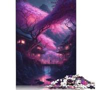Puzzle mistici del villaggio giapponese per adulti, 1500 pezzi, decorazioni per la casa, puzzle insoliti per adulti, per ragazzi e ragazze, 1500 pezzi (85x57 cm)