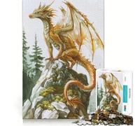 Puzzle mistico a figura intera di drago per adulti, 1000 pezzi, gioco di logica, divertimento rilassante, bordi lisci, regalo speciale (38x52cm)