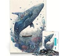 Puzzle mistico a forma di balena per adulti,1000 pezzi,gioco stimolante per la mente,struttura ad incastro precisa,facile da imparare,divertimento per tutta la famiglia (50x75cm)
