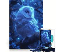 Puzzle mistico a forma di gufo al neon per adulti, 1000 pezzi, gioco di logica e rilassante, decorazione murale di alta qualità (38x26cm)