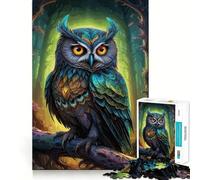 Puzzle mistico a forma di gufo per adulti, 1000 pezzi, gioco per allenare la mente, divertimento in casa, taglio di precisione, regalo per le vacanze (38x52cm)