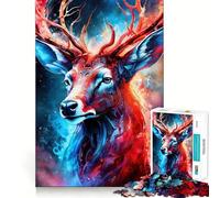 Puzzle mistico con cervo al neon per ragazzi, 1000 pezzi, giocattolo rilassante e divertente, opera d'arte da collezione (38x52cm)