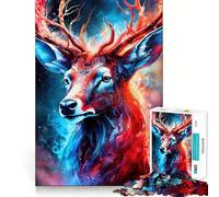Puzzle mistico con cervo al neon per ragazzi, 1000 pezzi, per migliorare la memoria, calmare e rilassare, design classico da assemblare, regalo (38x26cm)
