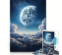 Puzzle mistico con cielo illuminato dalla luna per adulti, 1000 pezzi, gioco per la concentrazione e il relax, bordi netti, Babbo Natale, scegli il tuo desiderio (50x75cm)