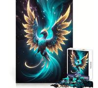 Puzzle mistico con fenice, difficile da realizzare, per adulti, 1000 pezzi Un gioco di logica, rilassante e divertente, un'opera d'arte ben definita (38x26cm)