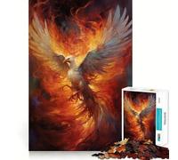 Puzzle mistico con fenice, difficile da realizzare, per adulti, 1000 pezzi Un gioco di logica, rilassante e divertente, un'opera d'arte raffinata (38x52cm)