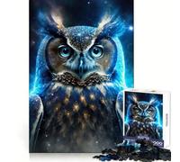 Puzzle mistico con gufo nella nebulosa per adulti, 1000 pezzi, gioco intellettuale, divertimento rilassante, taglio preciso, lista dei desideri di Babbo Natale (38x52cm)