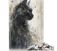 Puzzle mistico con lo sguardo felino, puzzle di cartone premium stimolante e stimolante per adulti e adolescenti, regalo di Natale da 1000 pezzi (75x50 cm)