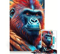 Puzzle mistico del gorilla al neon da 1000 pezzi per adulti e ragazzi, gioco di logica chiaro, momento di relax, taglio perfetto, oggetto dei desideri di Babbo Natale (38x26cm)