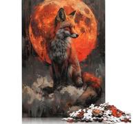Puzzle mistico del lupo arancione da 1500 pezzi per adulti. Interessanti giochi di puzzle per adulti contro lo stress. 1500 pezzi (85x57 cm).