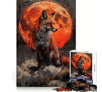 Puzzle mistico del lupo arancione per ragazzi, 1000 pezzi, per migliorare la memoria, calmare e rilassare, design classico da assemblare, regalo (50x75cm)