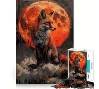 Puzzle mistico del lupo arancione per ragazzi, 1000 pezzi, per migliorare la memoria, calmare e rilassare, design classico da assemblare, regalo (50x75cm)