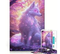 Puzzle mistico del Lupo Bianco per adulti, 1000 pezzi, gioco di logica stimolante, rilassante, con bordi trasparenti, regalo artistico (38x52cm)