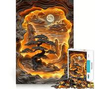 Puzzle mistico del sorgere della luna, 1000 pezzi, per adulti, regalo, per migliorare la memoria, per il tempo libero, con tagli netti, decorazione murale (38x52cm)