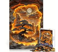 Puzzle mistico del sorgere della luna per adulti, 1000 pezzi, gioco per la concentrazione e il relax, bordi netti, Babbo Natale, scegli il tuo desiderio (38x26cm)