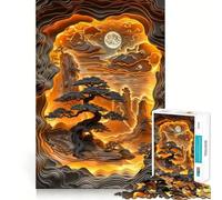 Puzzle mistico del sorgere della luna per adulti, 1000 pezzi, gioco per la concentrazione e il relax, bordi netti, Babbo Natale, scegli il tuo desiderio (38x26cm)