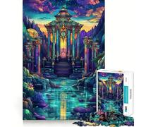 Puzzle mistico del tempio asiatico da 1000 pezzi per adolescenti, ideale per rafforzare la memoria, perfetto per il tempo libero a casa, con bordi netti e un regalo prezioso (38x26cm)
