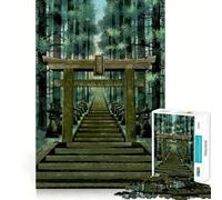 Puzzle mistico del tempio giapponese da 1000 pezzi per adolescenti, ideale per rafforzare la memoria, perfetto per il tempo libero a casa, con bordi netti e un regalo prezioso (38x52cm)