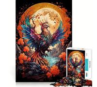 Puzzle mistico della Fenice per adulti, 1000 pezzi, gioco di logica stimolante, rilassante, con bordi trasparenti, regalo artistico (38x26cm)