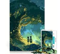 Puzzle mistico dell'albero per adulti, 1000 pezzi, gioco per la concentrazione e il relax, bordi netti, Babbo Natale, scegli il tuo desiderio (50x75cm)