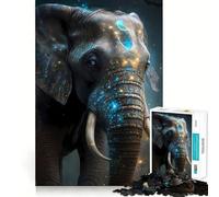 Puzzle mistico dell'elefante da 1000 pezzi per adulti e ragazzi, gioco di logica, relax, taglio perfetto, articolo dei desideri di Babbo Natale (38x26cm)