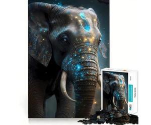 Puzzle mistico dell'elefante da 1000 pezzi per adulti e ragazzi, gioco di logica, relax, taglio perfetto, articolo dei desideri di Babbo Natale (38x26cm)