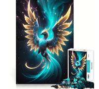 Puzzle mistico dell'uccello fenice da 1000 pezzi per adolescenti, per rafforzare la memoria, ideale per il tempo libero a casa, con bordi puliti e come regalo (38x52cm)