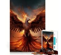Puzzle mistico dell'uccello fenice da 1000 pezzi per adulti, gioco di concentrazione e divertimento tranquillo con bordi netti, ideale come regalo di Babbo Natale (50x75cm)