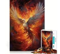 Puzzle mistico dell'uccello fenice da 1000 pezzi per adulti, gioco di logica stimolante, divertimento rilassante, bordi chiari, regalo memorabile (50x75cm)