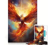 Puzzle mistico dell'uccello fenice per adulti, 1000 pezzi, gioco intellettuale, divertimento rilassante, taglio preciso, lista dei desideri di Babbo Natale (38x26cm)