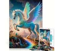 Puzzle mistico di Pegaso da 1000 pezzi per adulti e ragazzi, gioco di logica, divertimento rilassante, bordi netti, regalo memorabile (38x52cm)