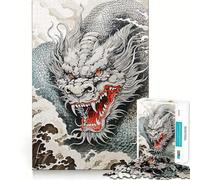 Puzzle mistico giapponese con drago, 1000 pezzi, per ragazzi, gioco mentale, svago divertente, taglio di alta qualità, regalo pensato con cura (38x26cm)