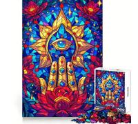 Puzzle mistico Mandala da intagliare a mano per adulti, 1000 pezzi, gioco di logica, divertimento rilassante, bordi lisci, regalo speciale (38x52cm)